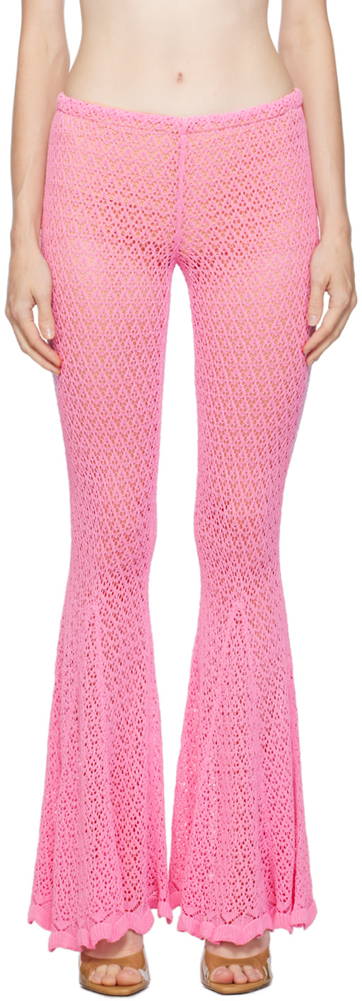 Blumarine - Pantalon évasé rose