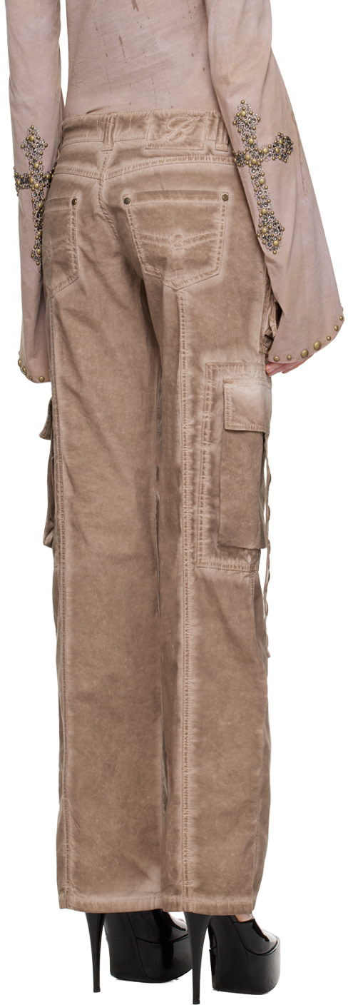Blumarine - Pantalon brun à œillets
