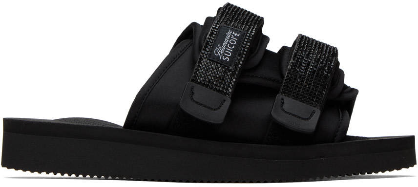 Blumarine: Black Suicoke Edition Moto Sandals | SSENSE