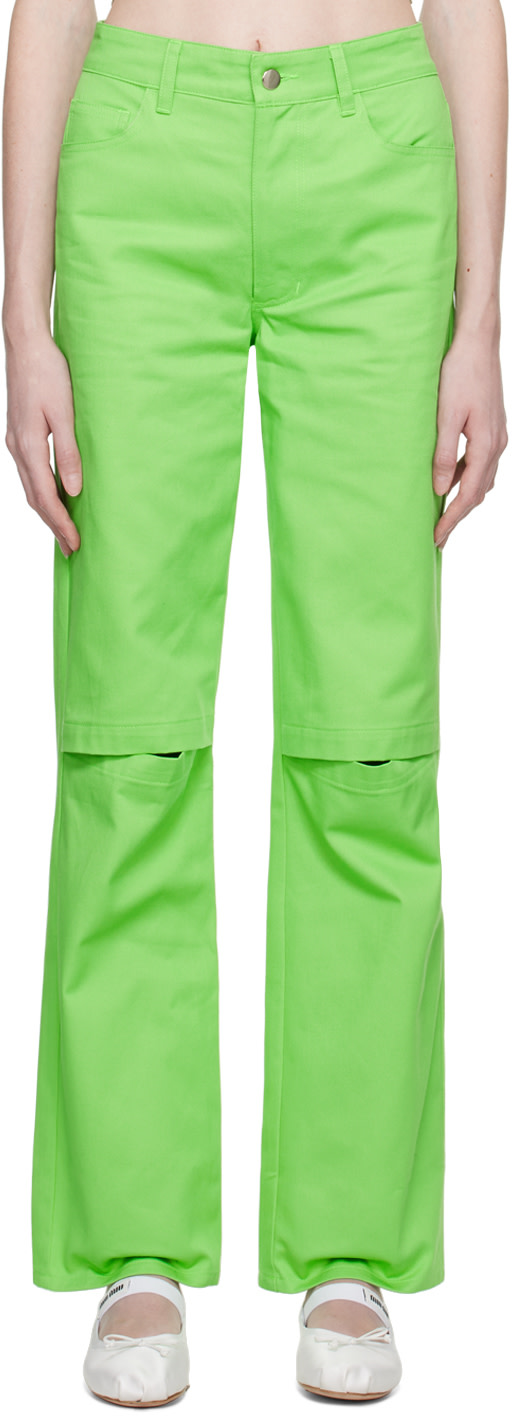 KkCo - Pantalon vert à découpes