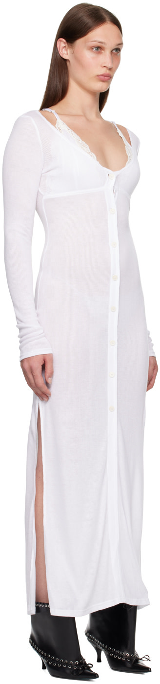 VAILLANT - Robe midi de style cardigan blanche