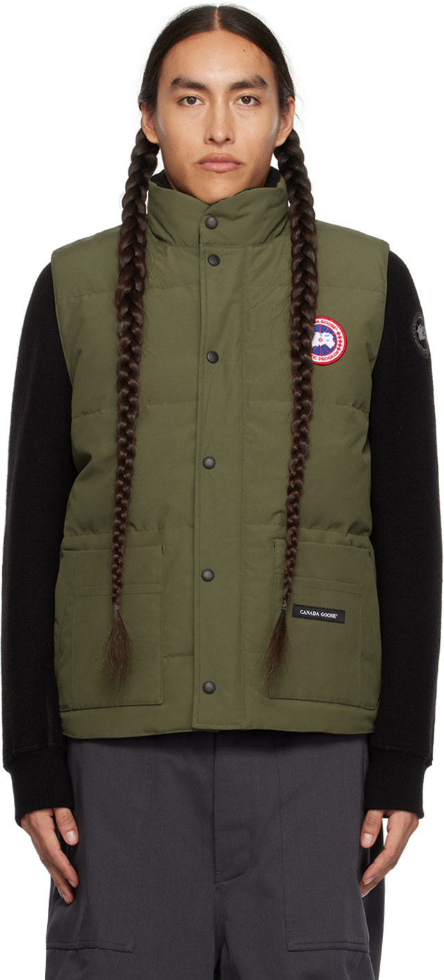 Canada Goose - 카키 프리스타일 다운 베스트