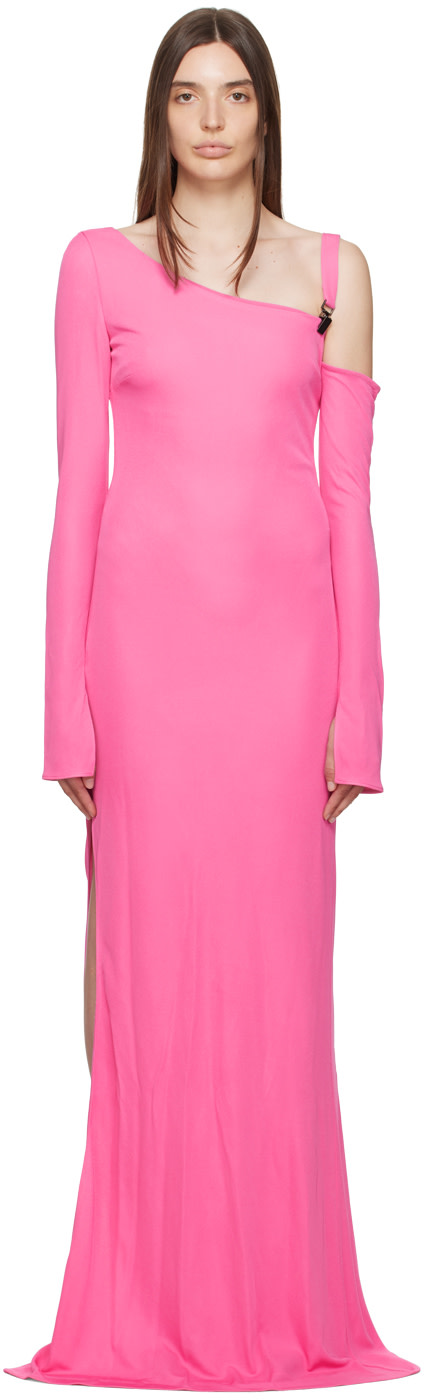 TOM FORD - Robe longue asymétrique rose