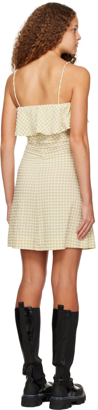 GANNI - Robe courte beige à effet ruché
