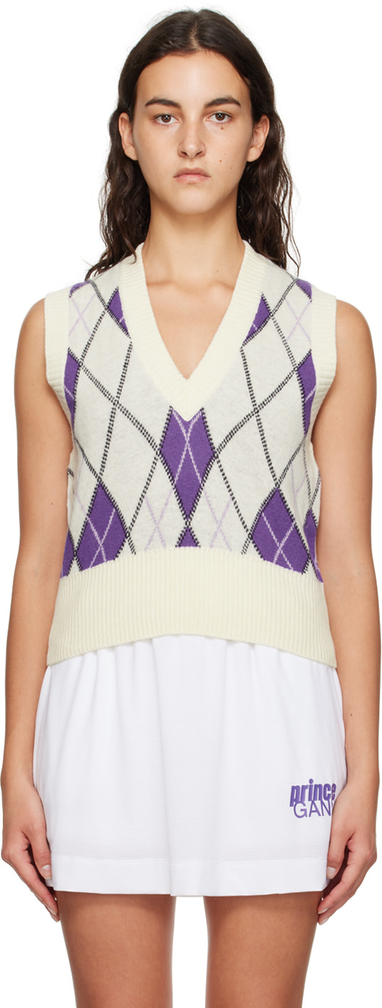 GANNI: Off-White Prince Edition Harlequin Vest | SSENSE