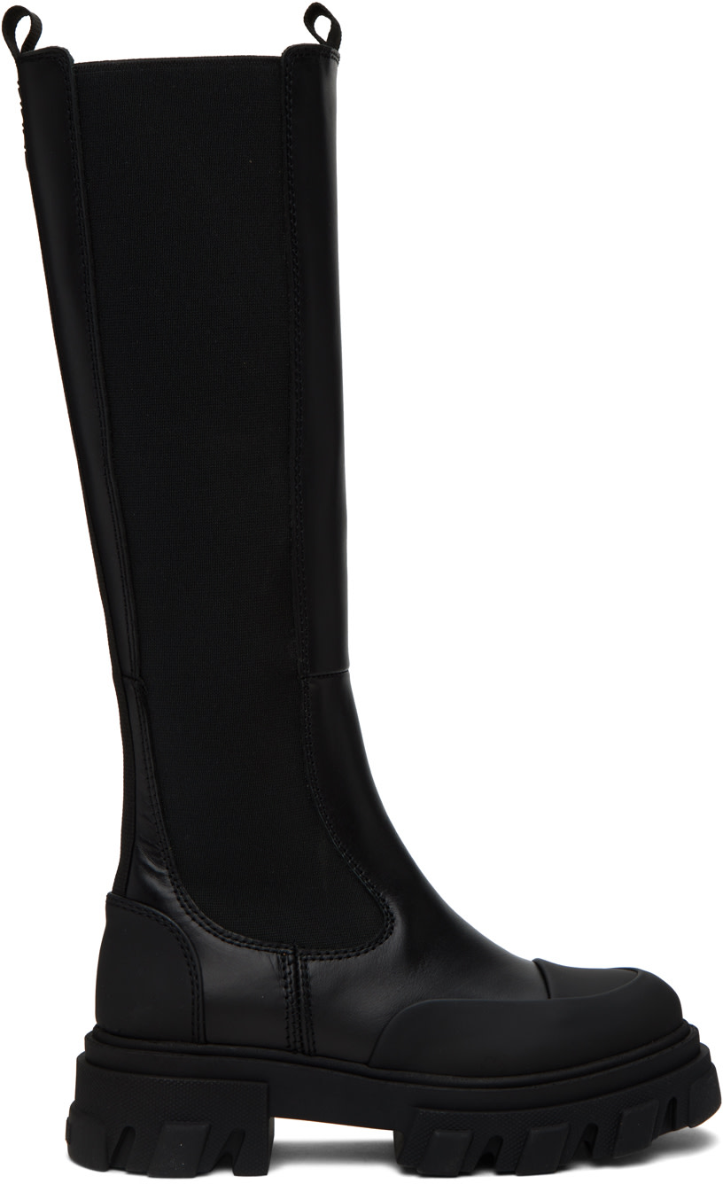 GANNI - Bottes noires à semelle crantée