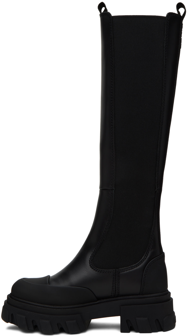 GANNI - Bottes noires à semelle crantée