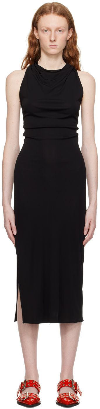 Helmut Lang: Black Twisted Maxi Dress | SSENSE Puerto Rico