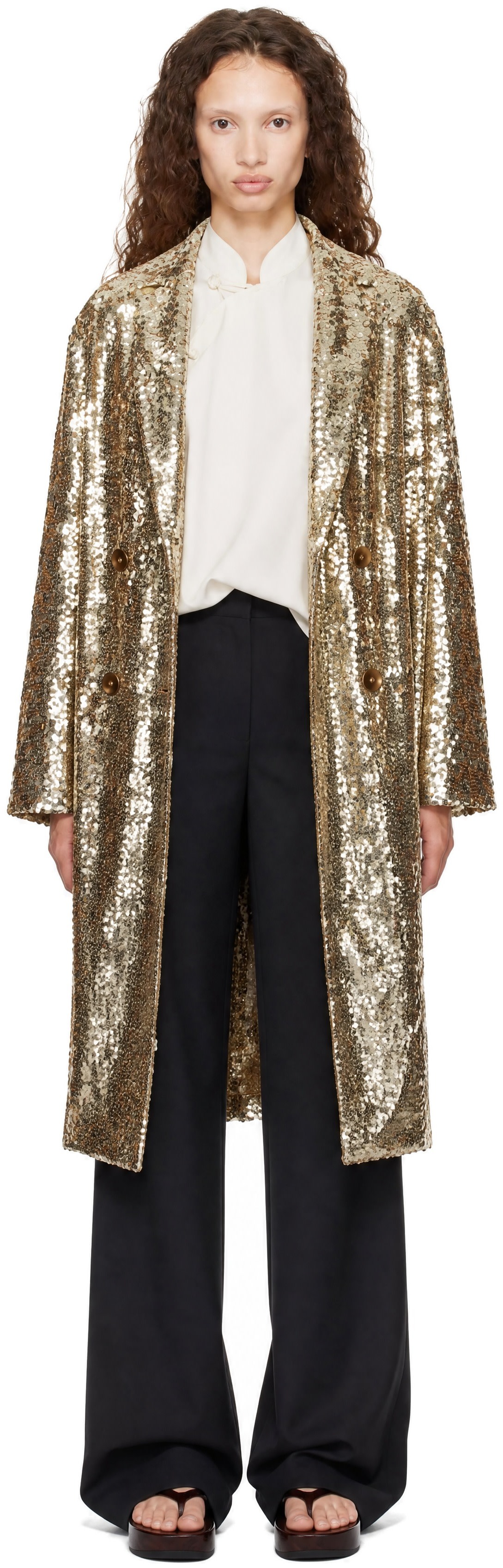 Bode - Gold Sequin Worcester Coat