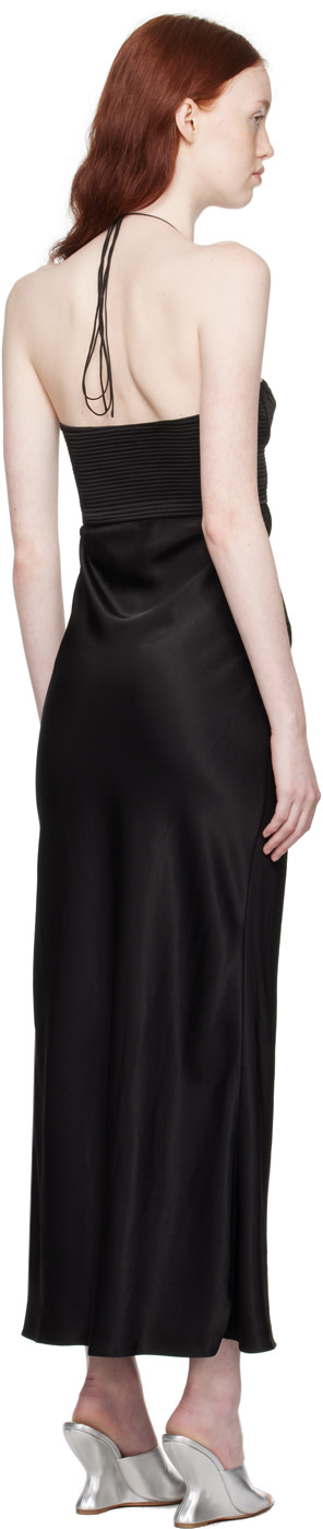 black midi crochet dress Clotilde Black crochet-knit midi dress, S / Black