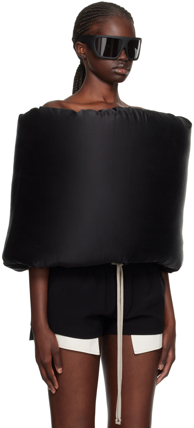 Rick Owens: Black Donut Down Scarf | SSENSE