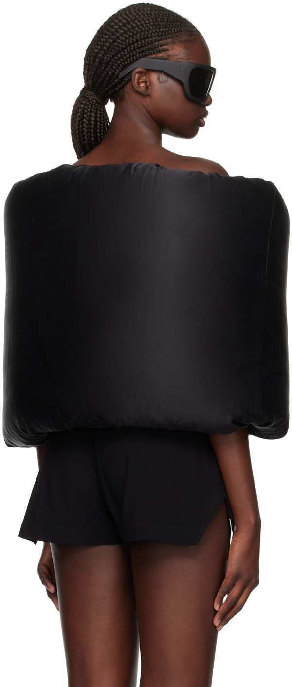 Rick Owens: Black Donut Down Scarf | SSENSE