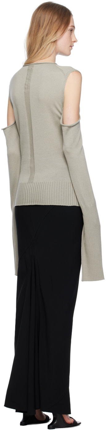 Rick Owens - Pull blanc cassé à manches de style cape