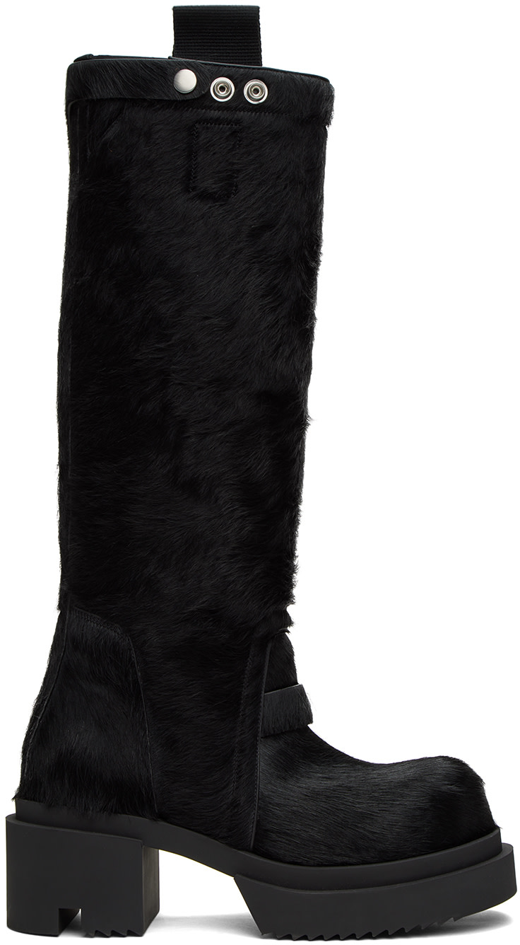 Rick Owens - 黑色 Pull On Bogun 高筒靴