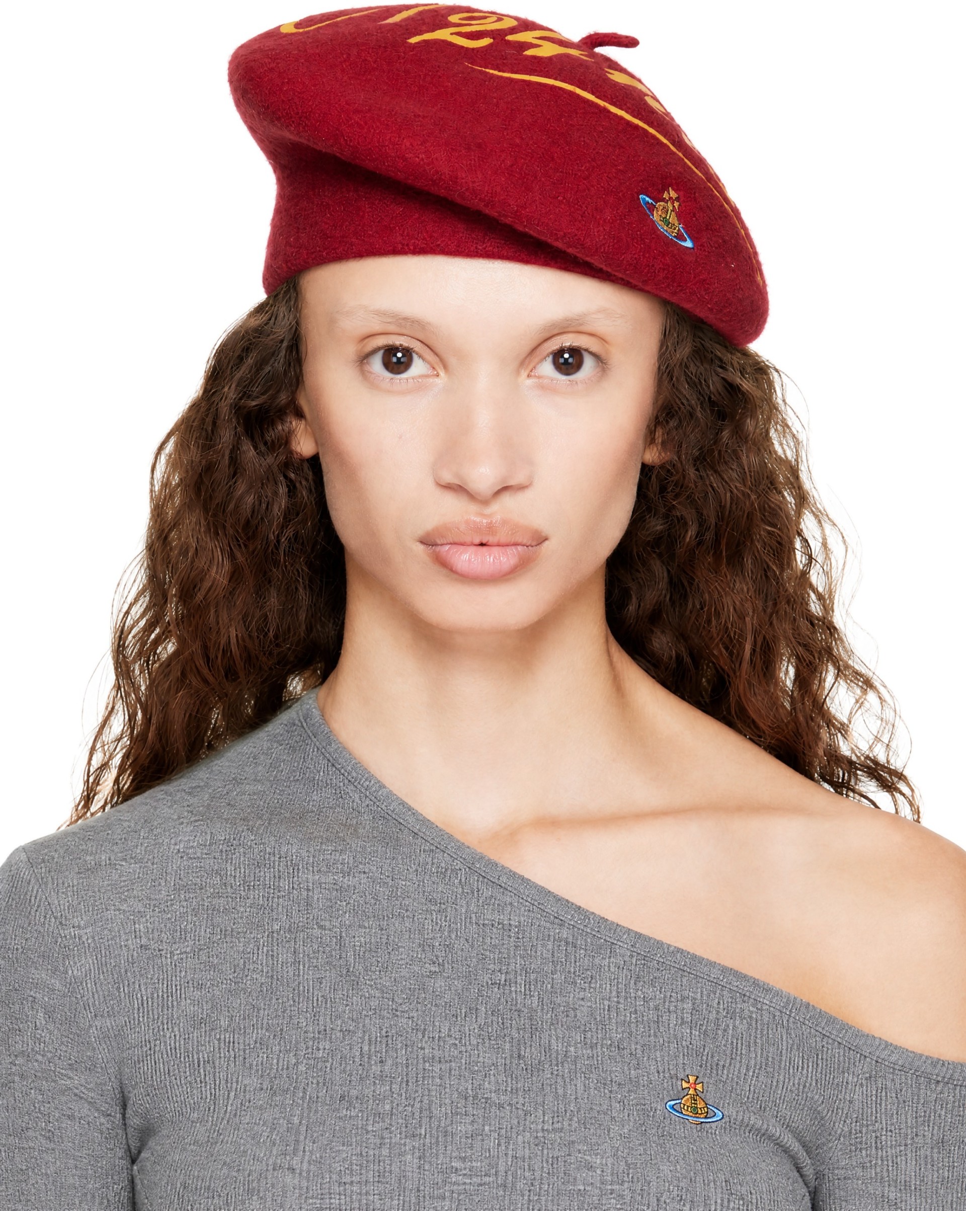 Vivienne Westwood: Red 'Open 24 Hours' Beret | SSENSE