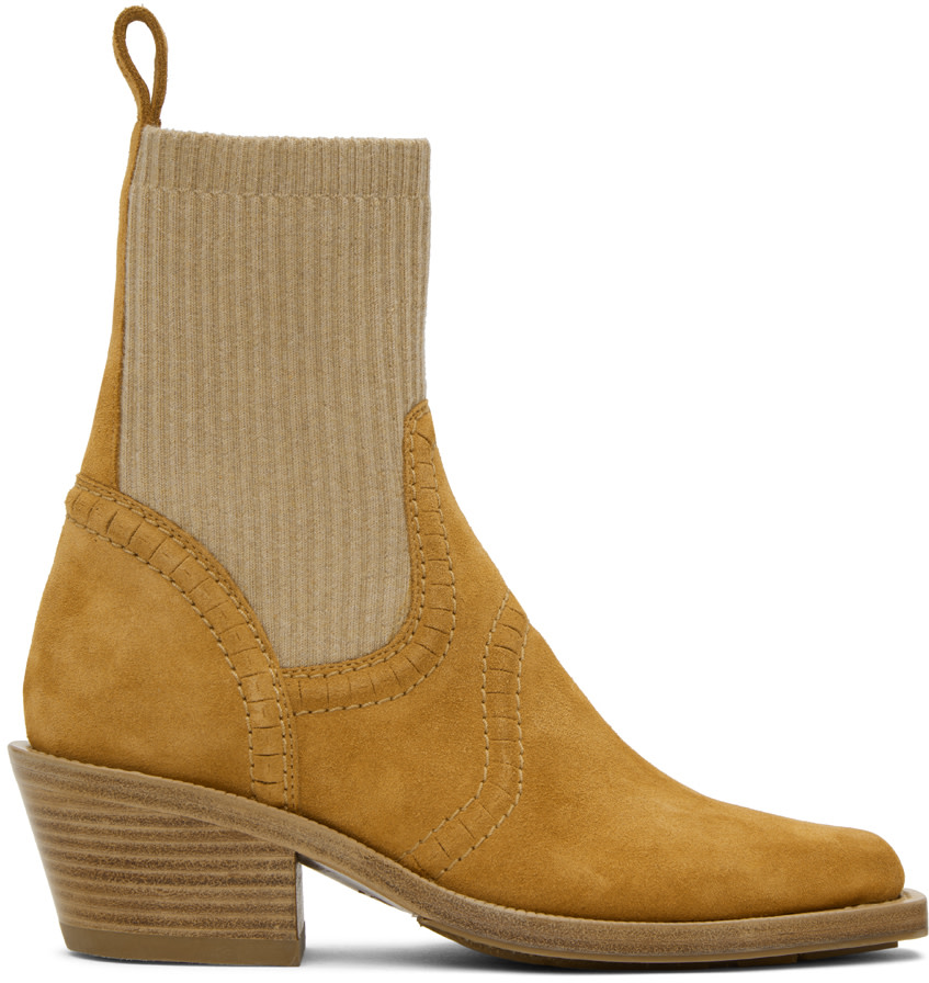 Chloé - Bottines Nellie brun clair