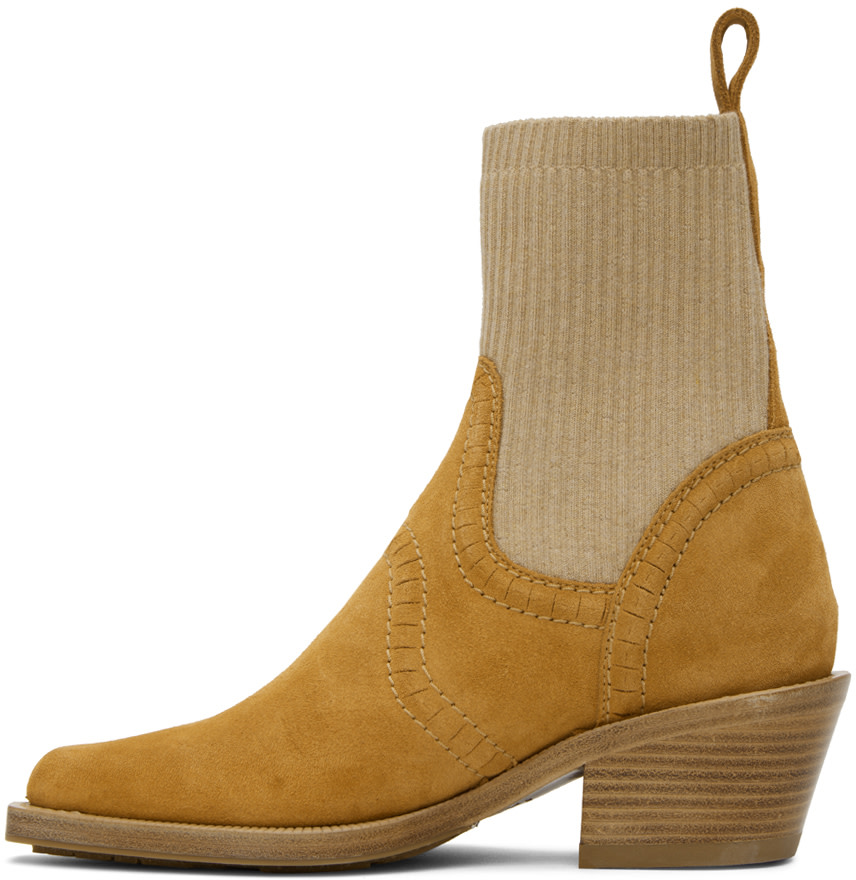Chloé - Bottines Nellie brun clair