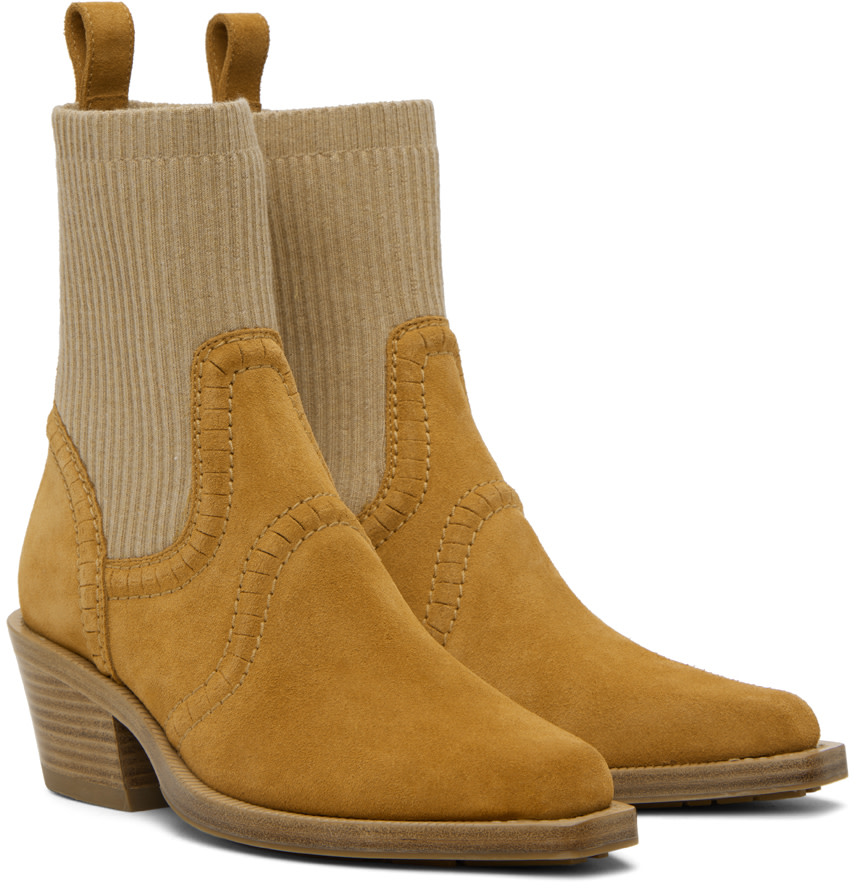 Chloé - Bottines Nellie brun clair