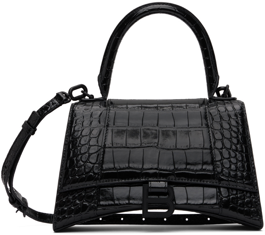 Balenciaga: Black Small Hourglass Bag | SSENSE Canada