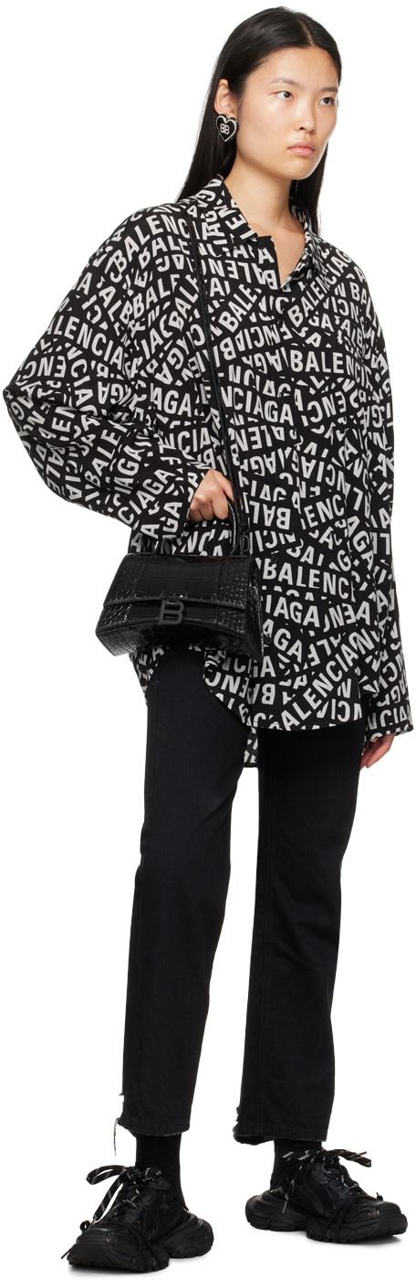 Balenciaga: ブラック スモール Hourglass バッグ | SSENSE 日本