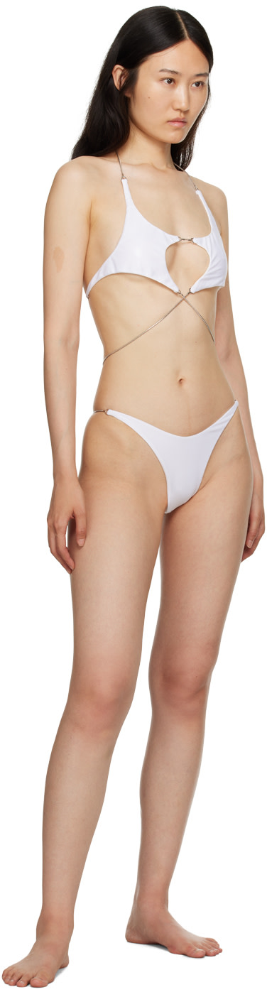 Mugler: White Star Bikini Bottoms | SSENSE
