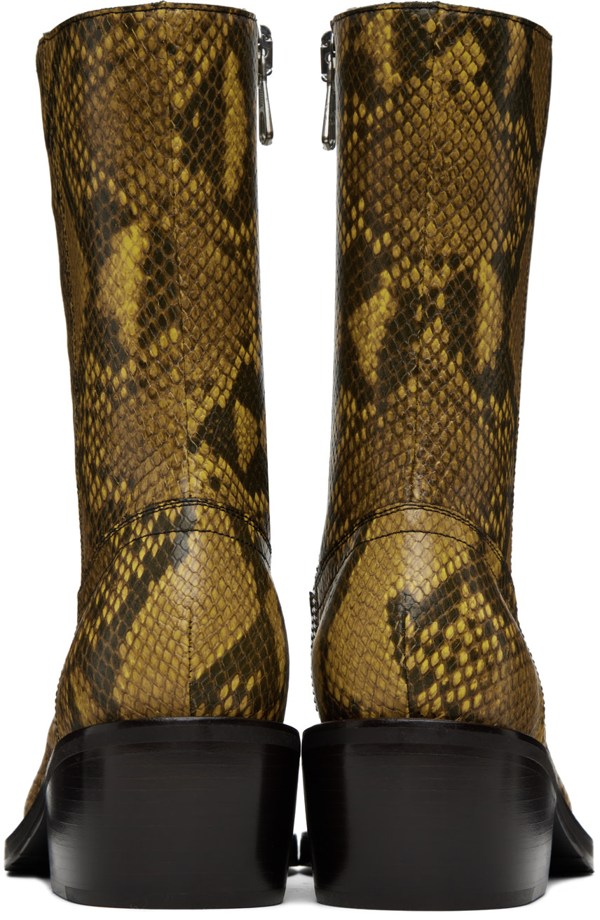 Dries Van Noten - Yellow Snake Boots