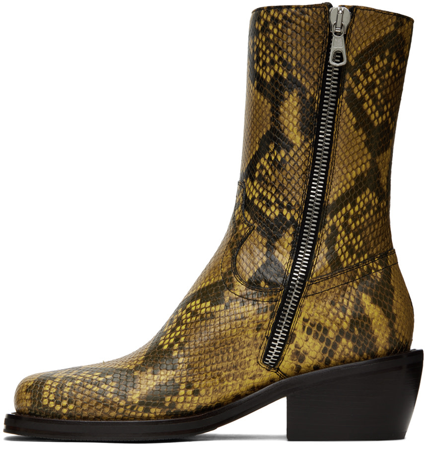 Dries Van Noten - Yellow Snake Boots