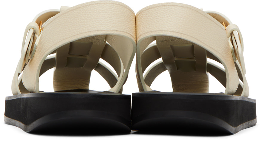 The Row: Off-White Fisherman Sandals | SSENSE