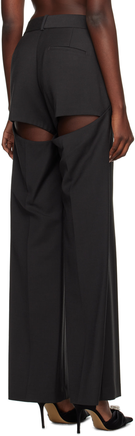 AREA - Pantalon noir à découpes
