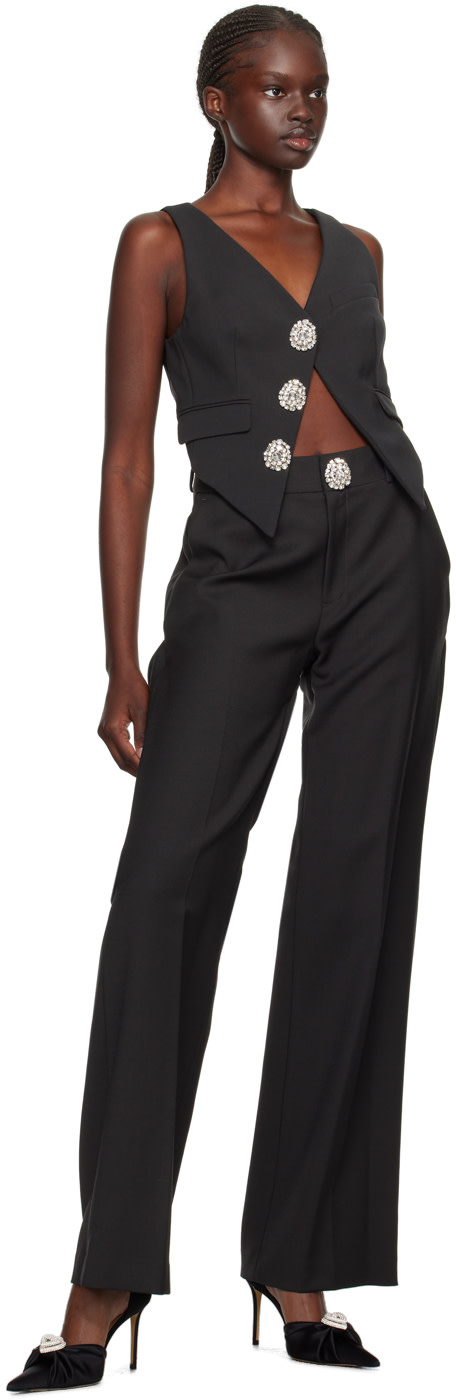 AREA - Pantalon noir à découpes