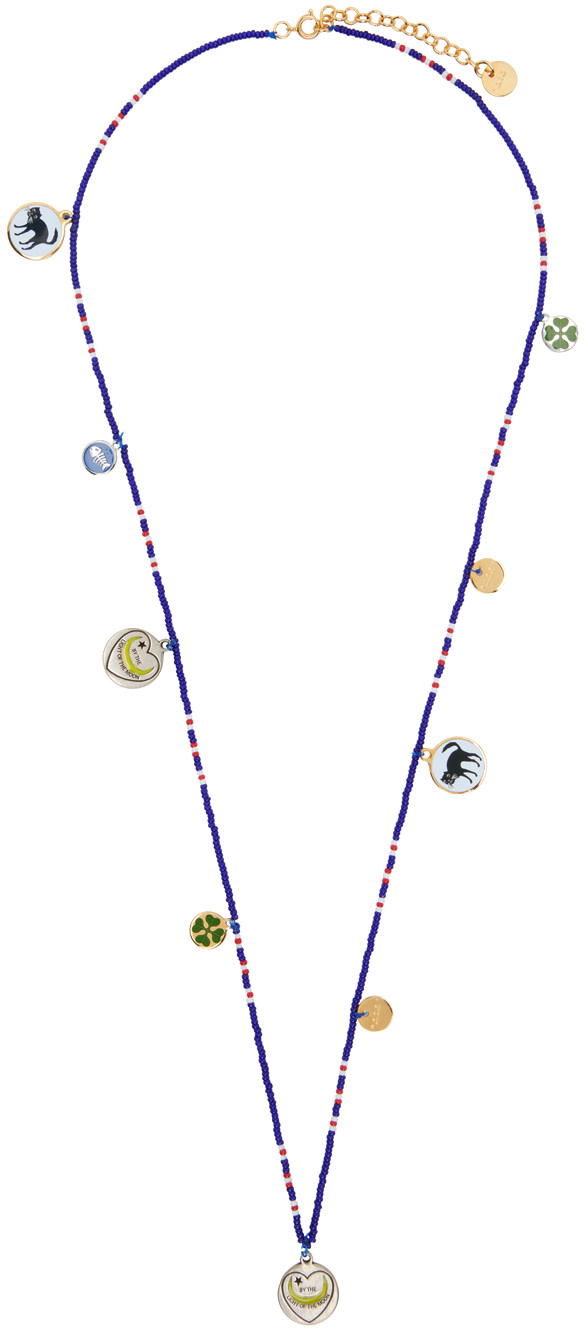 Marni - Collier bleu à perles