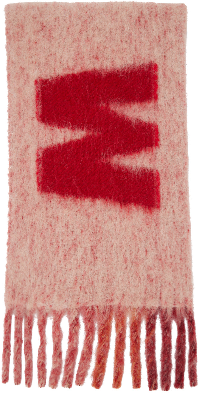 Marni - Écharpe rose à franges
