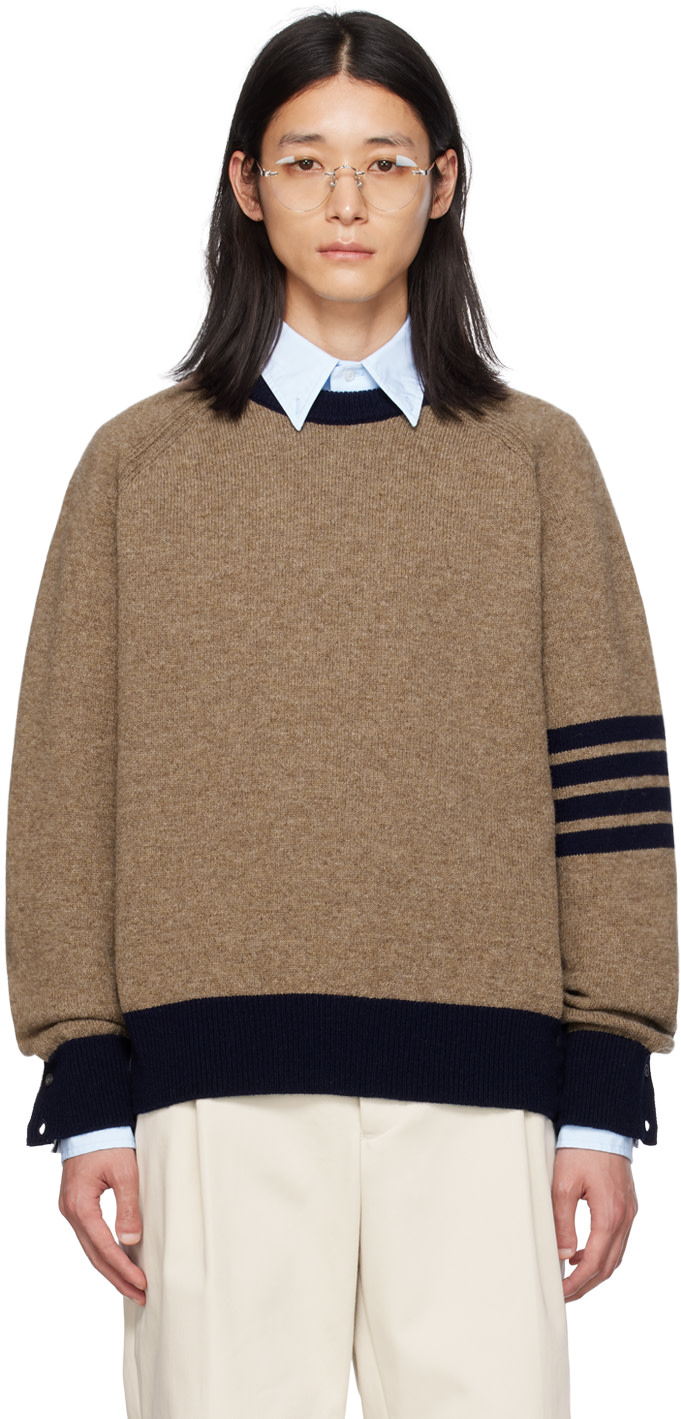 Thom Browne - Pull brun à quatre rayures
