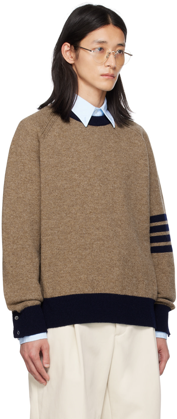 Thom Browne - Pull brun à quatre rayures