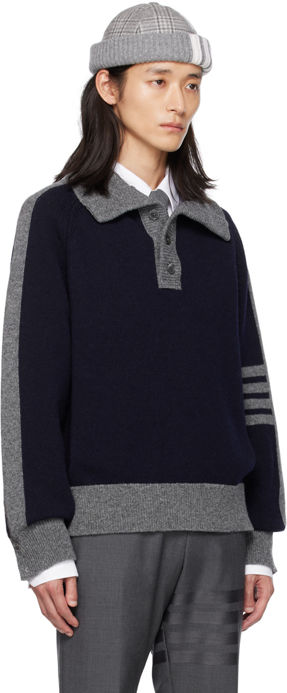 Thom Browne - Navy 4-Bar Sweater