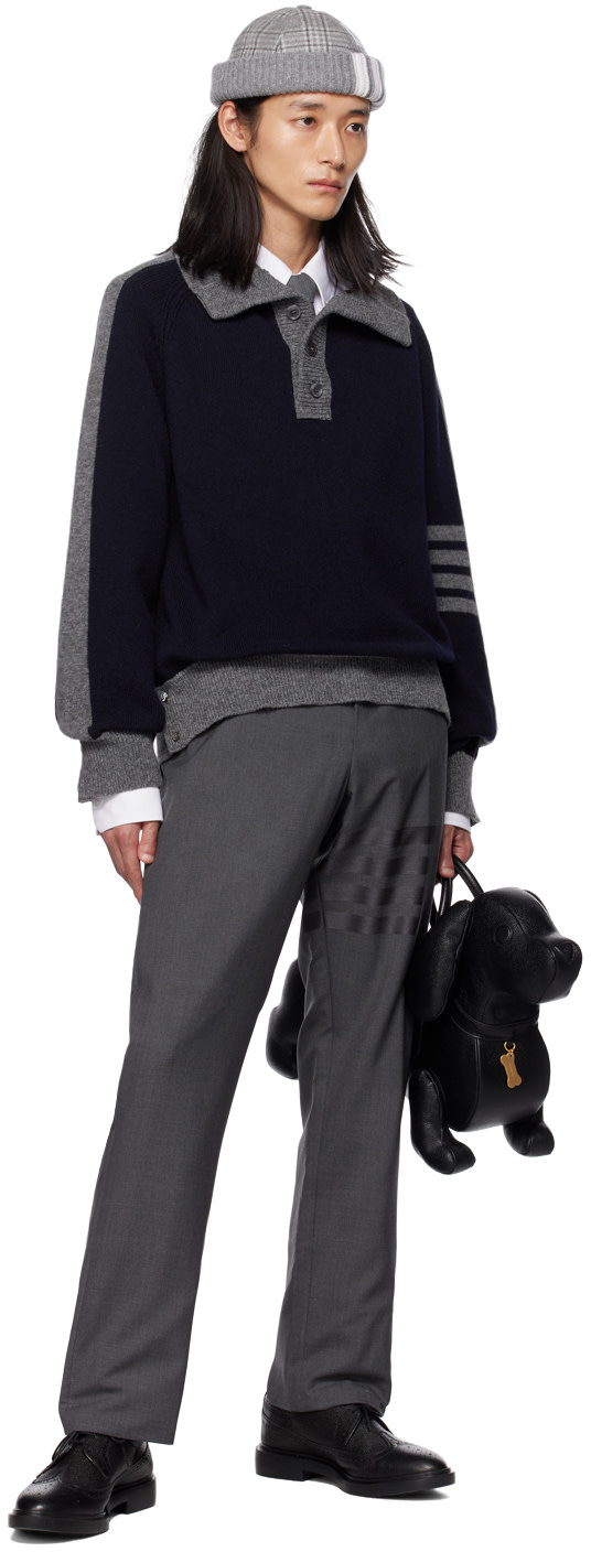 Thom Browne - Navy 4-Bar Sweater