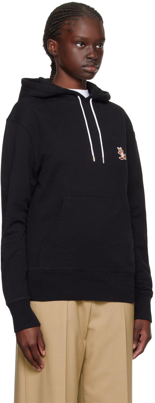 Maison Kitsuné - Pull à capuche noir à écusson à logo de renard