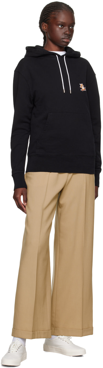 Maison Kitsuné - Pull à capuche noir à écusson à logo de renard