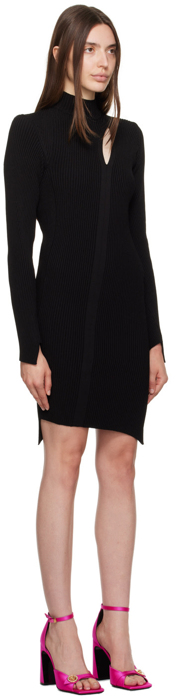 Versace - Robe courte noire à découpe