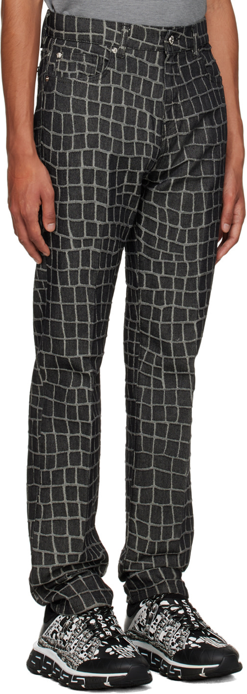 Versace - Gray Jacquard Jeans