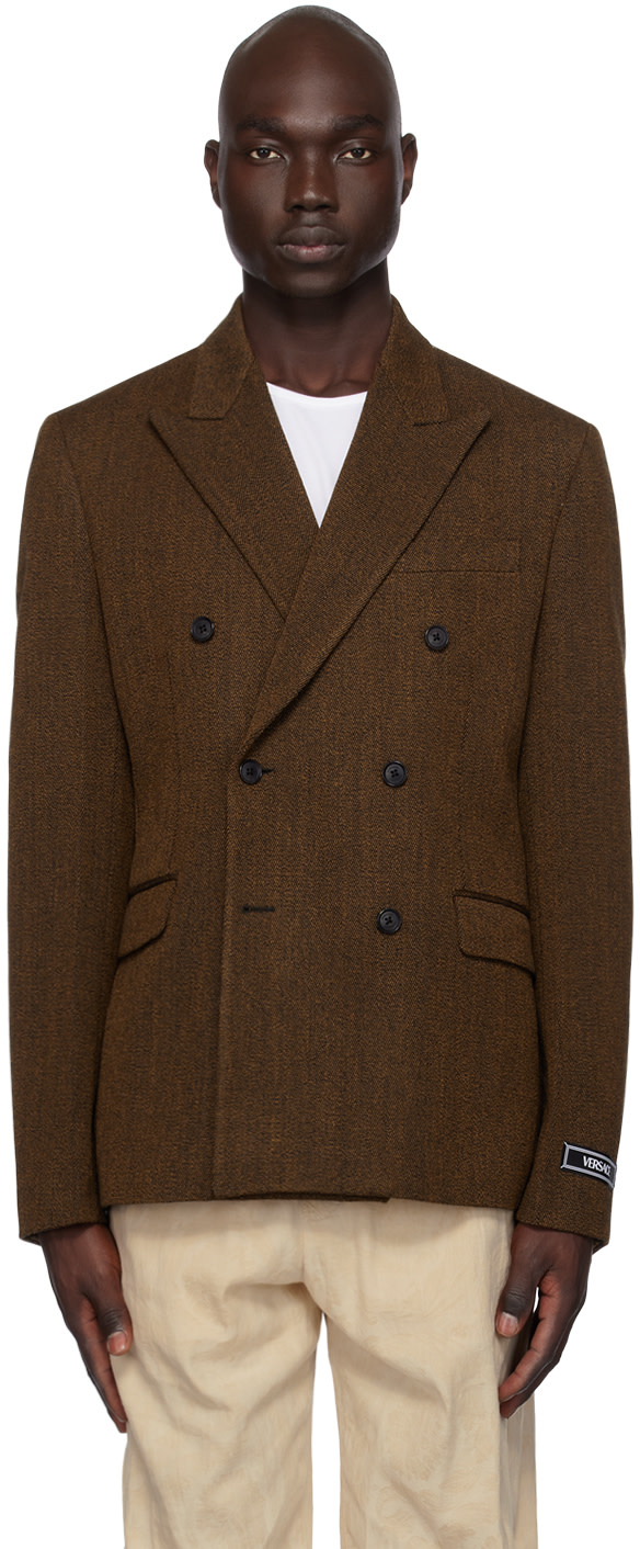 Versace - Brown Double-Breasted Blazer