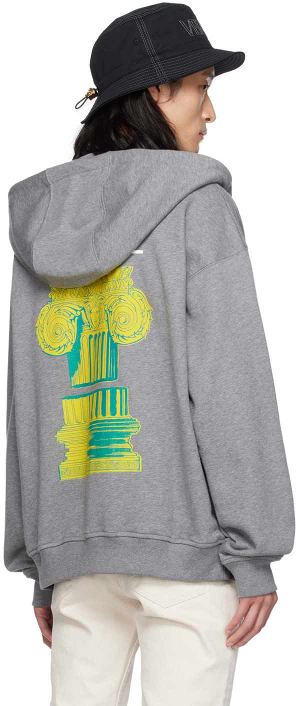 Versace - Pull à capuche 'La Colonna' gris