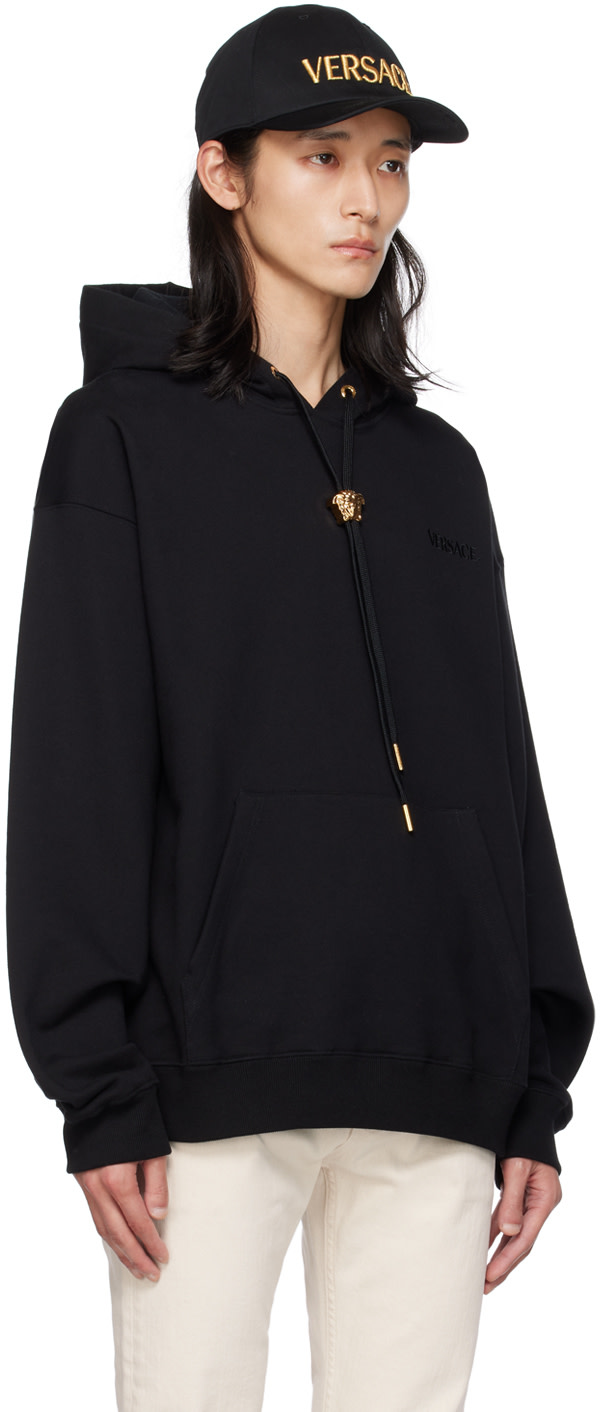 Versace - Pull à capuche noir à Méduse