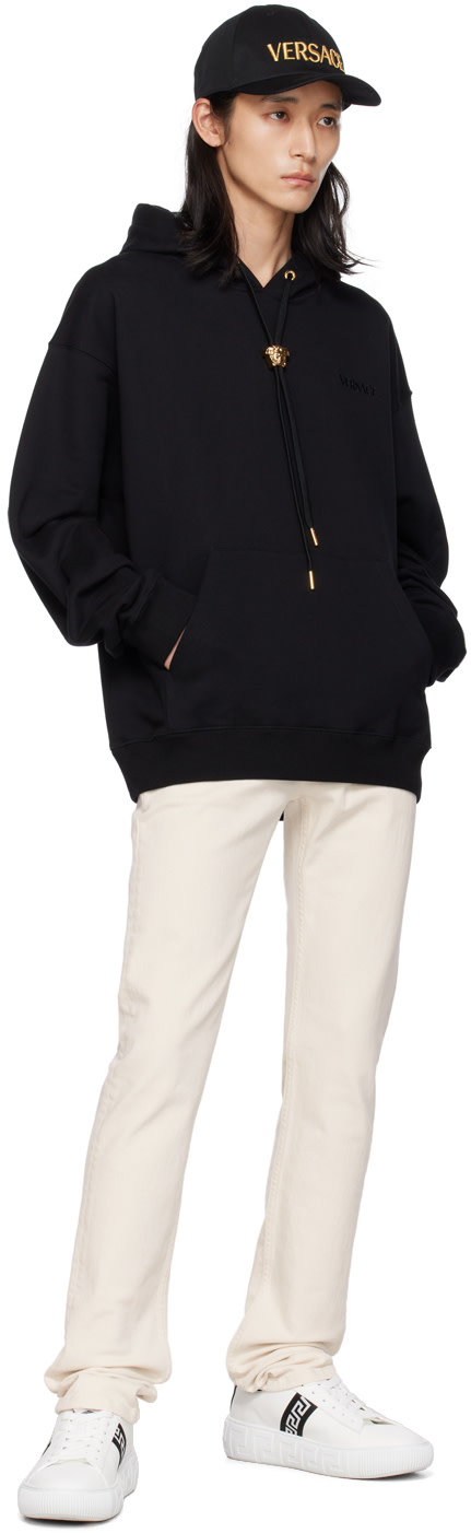 Versace - Pull à capuche noir à Méduse