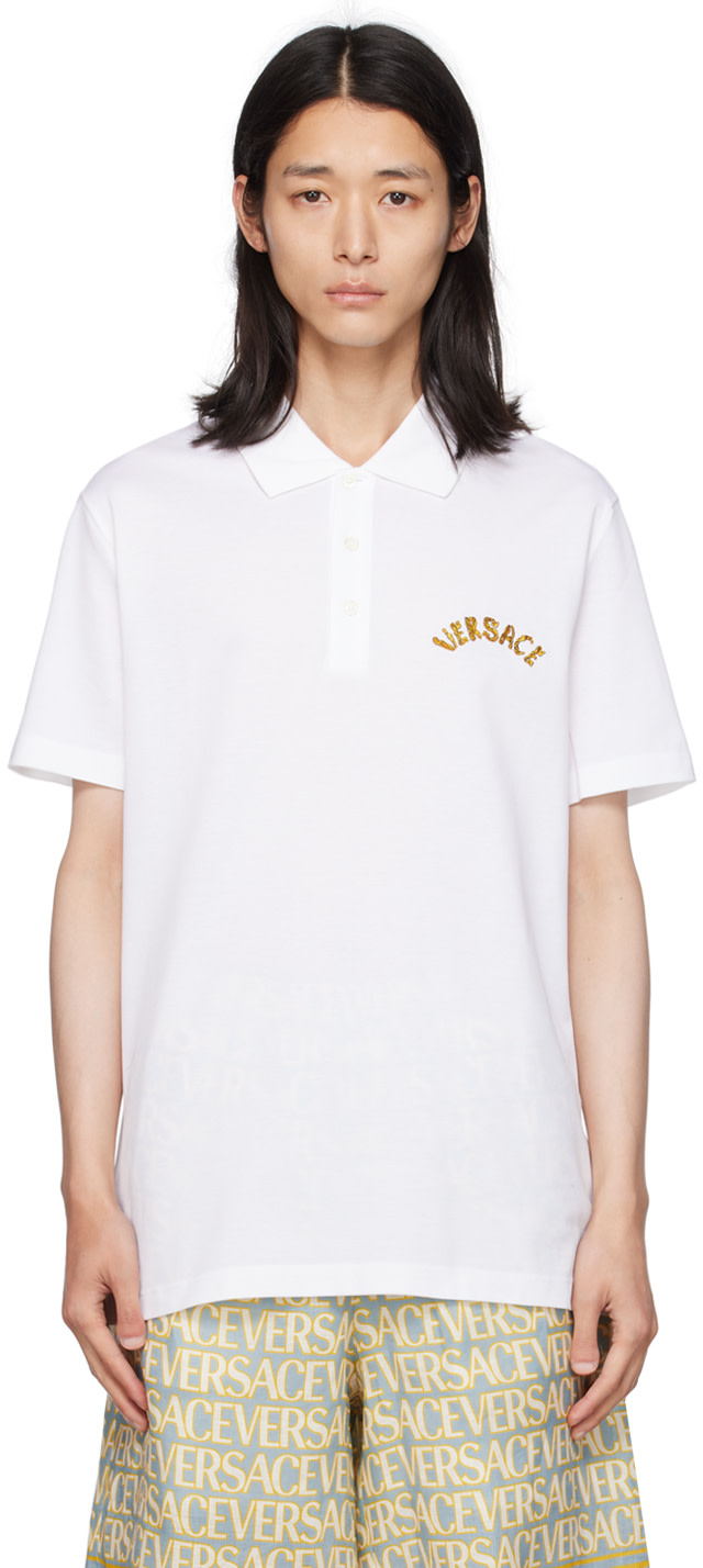 Versace - White Baroque Polo