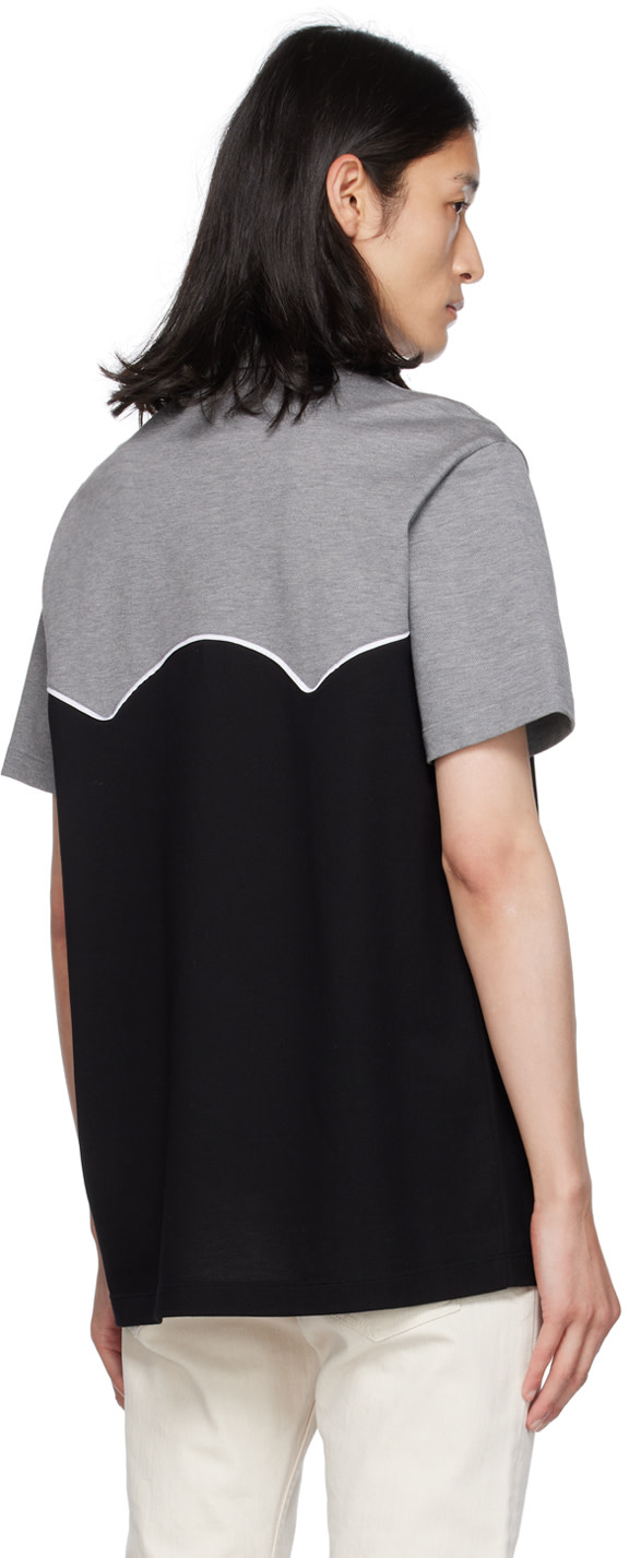 Versace - Gray & Black Embroidered Polo