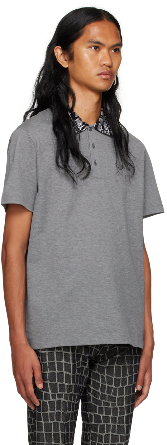Versace - Gray Coccodrillo Polo