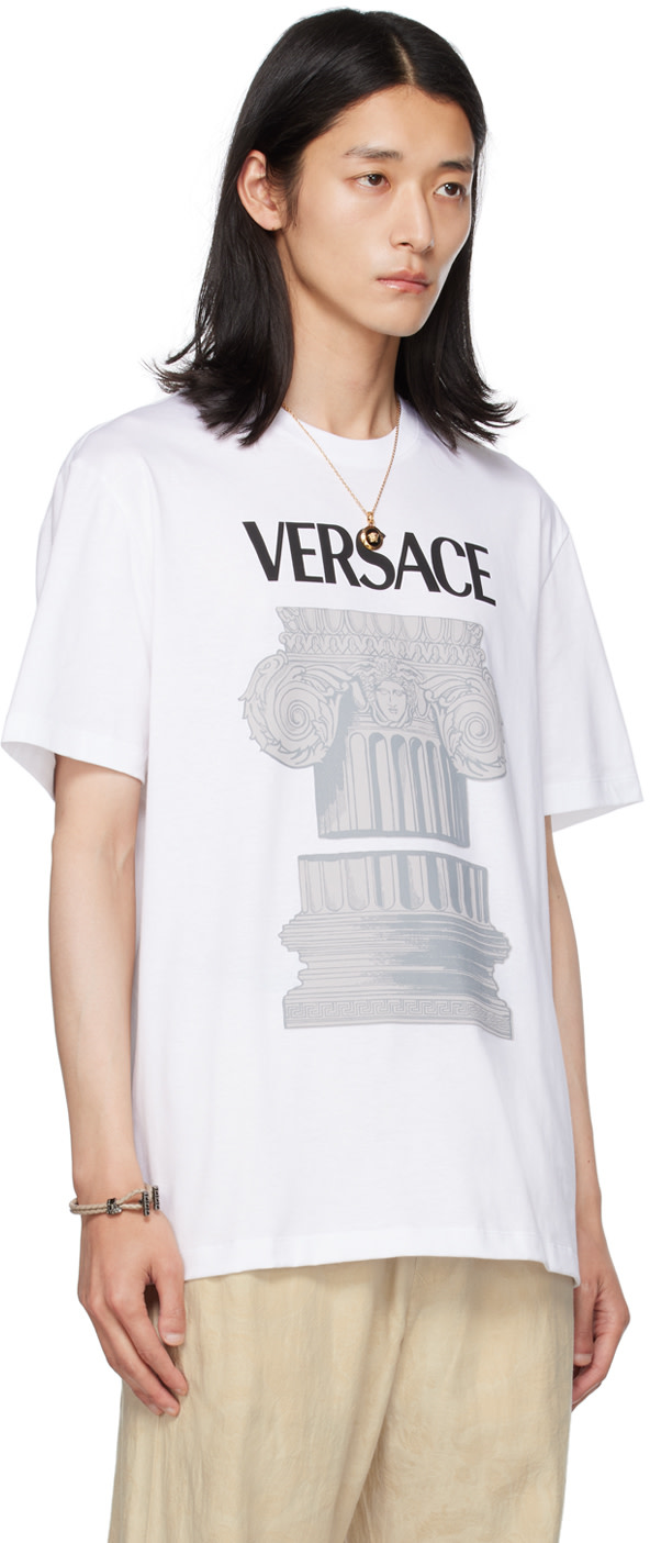 Versace - 화이트 라 콜로나 티셔츠