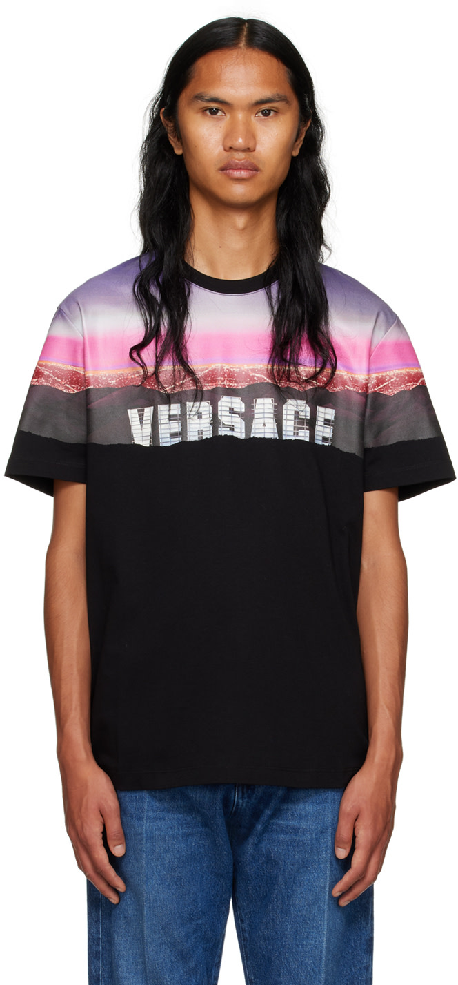 Versace - T-shirt noir à image à logo