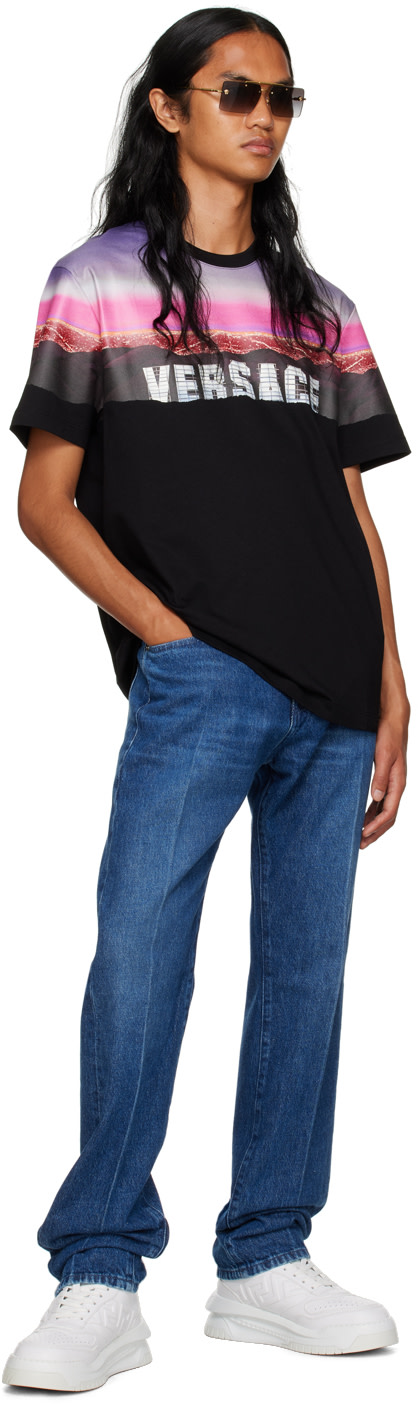 Versace - T-shirt noir à image à logo